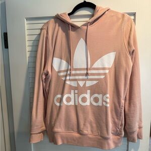 Adidas Original-Pink Pullover Hoodie with Trefoil Logo